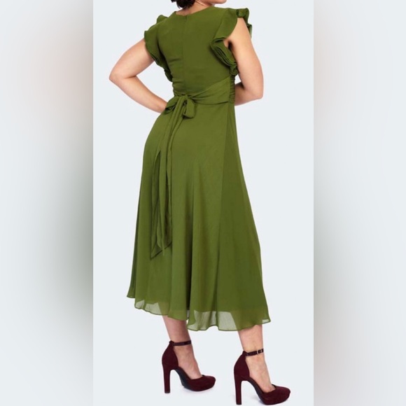 NWT Voodoo Vixen Amelia Olive Flared Gown - Picture 5 of 7